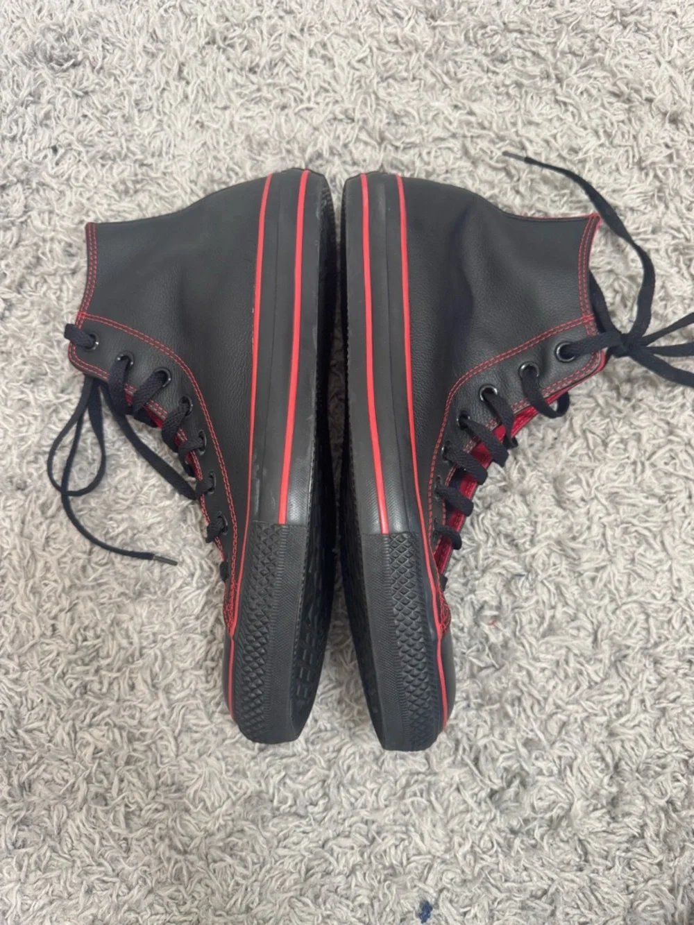 Converse Black High-Top Sneakers with Red Accents - Picture 9 of 11
